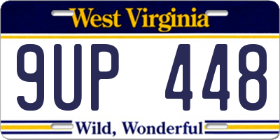 WV license plate 9UP448
