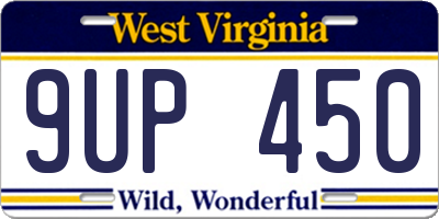 WV license plate 9UP450