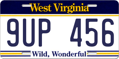 WV license plate 9UP456