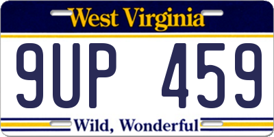 WV license plate 9UP459