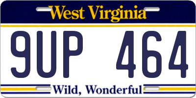 WV license plate 9UP464