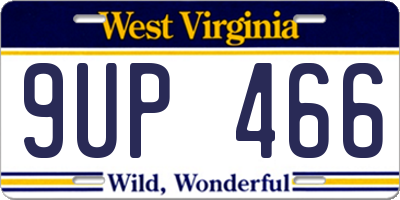 WV license plate 9UP466