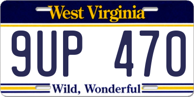 WV license plate 9UP470
