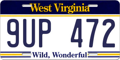WV license plate 9UP472