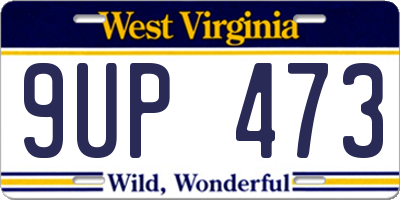 WV license plate 9UP473
