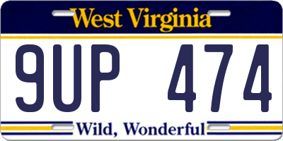 WV license plate 9UP474