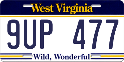 WV license plate 9UP477