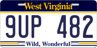 WV license plate 9UP482
