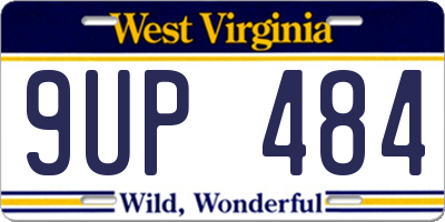 WV license plate 9UP484