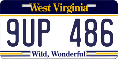 WV license plate 9UP486