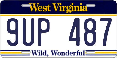 WV license plate 9UP487