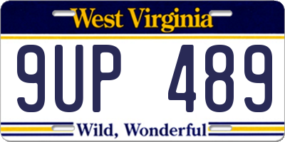 WV license plate 9UP489