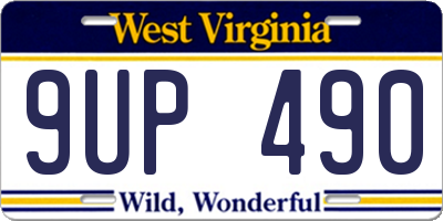 WV license plate 9UP490