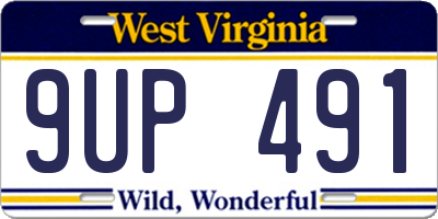 WV license plate 9UP491