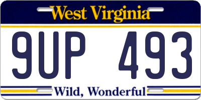 WV license plate 9UP493