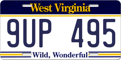 WV license plate 9UP495