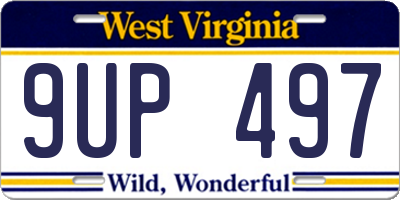 WV license plate 9UP497