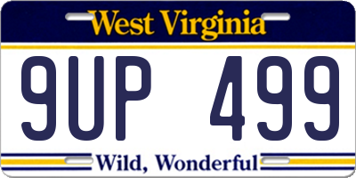 WV license plate 9UP499