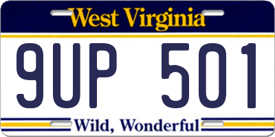 WV license plate 9UP501