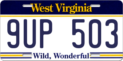 WV license plate 9UP503