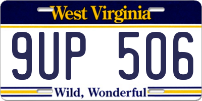 WV license plate 9UP506
