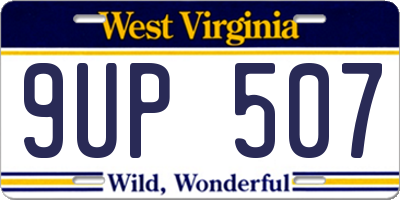 WV license plate 9UP507