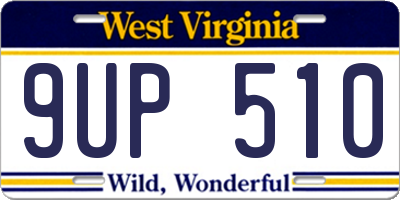WV license plate 9UP510
