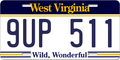 WV license plate 9UP511