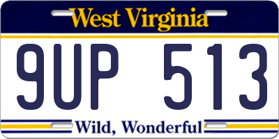 WV license plate 9UP513