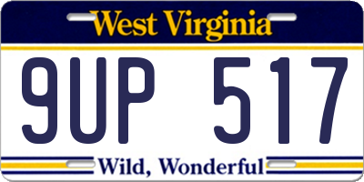 WV license plate 9UP517