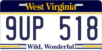 WV license plate 9UP518