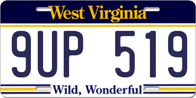 WV license plate 9UP519