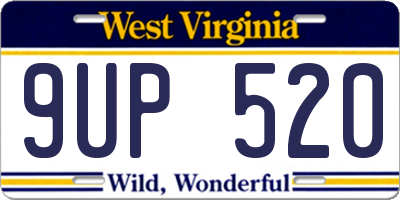 WV license plate 9UP520