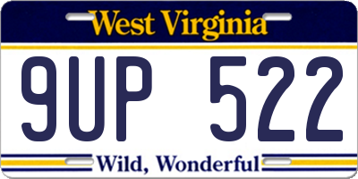 WV license plate 9UP522