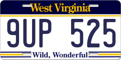 WV license plate 9UP525