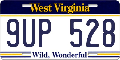 WV license plate 9UP528