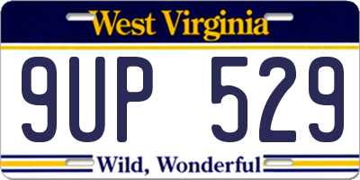 WV license plate 9UP529
