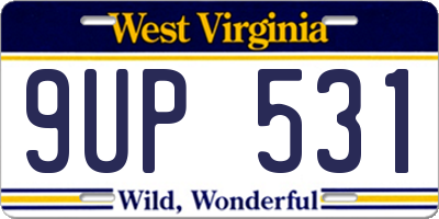 WV license plate 9UP531