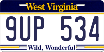 WV license plate 9UP534