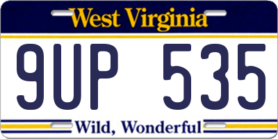 WV license plate 9UP535