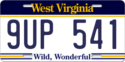 WV license plate 9UP541