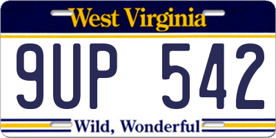 WV license plate 9UP542