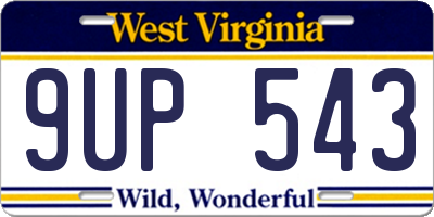 WV license plate 9UP543