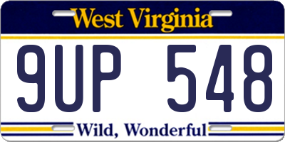 WV license plate 9UP548