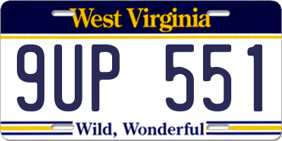 WV license plate 9UP551