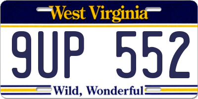 WV license plate 9UP552