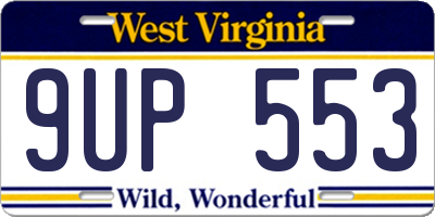 WV license plate 9UP553