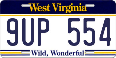 WV license plate 9UP554