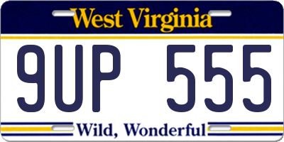 WV license plate 9UP555