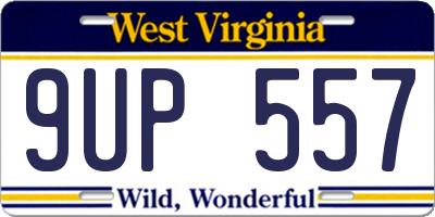 WV license plate 9UP557